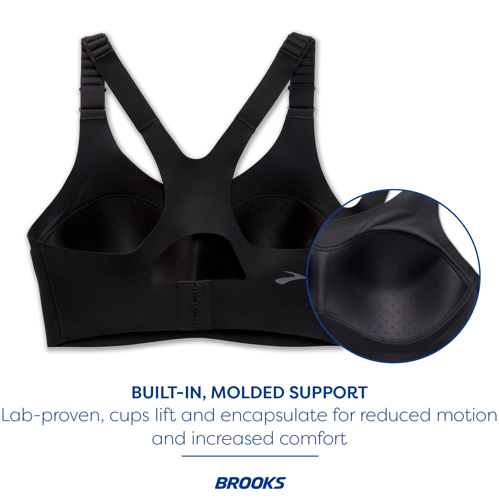 BROOKS 350085001 Dare Racerback Run Bra 2.0 Biustonosz sportowy Damski Czarny Rozmiar 0361D
