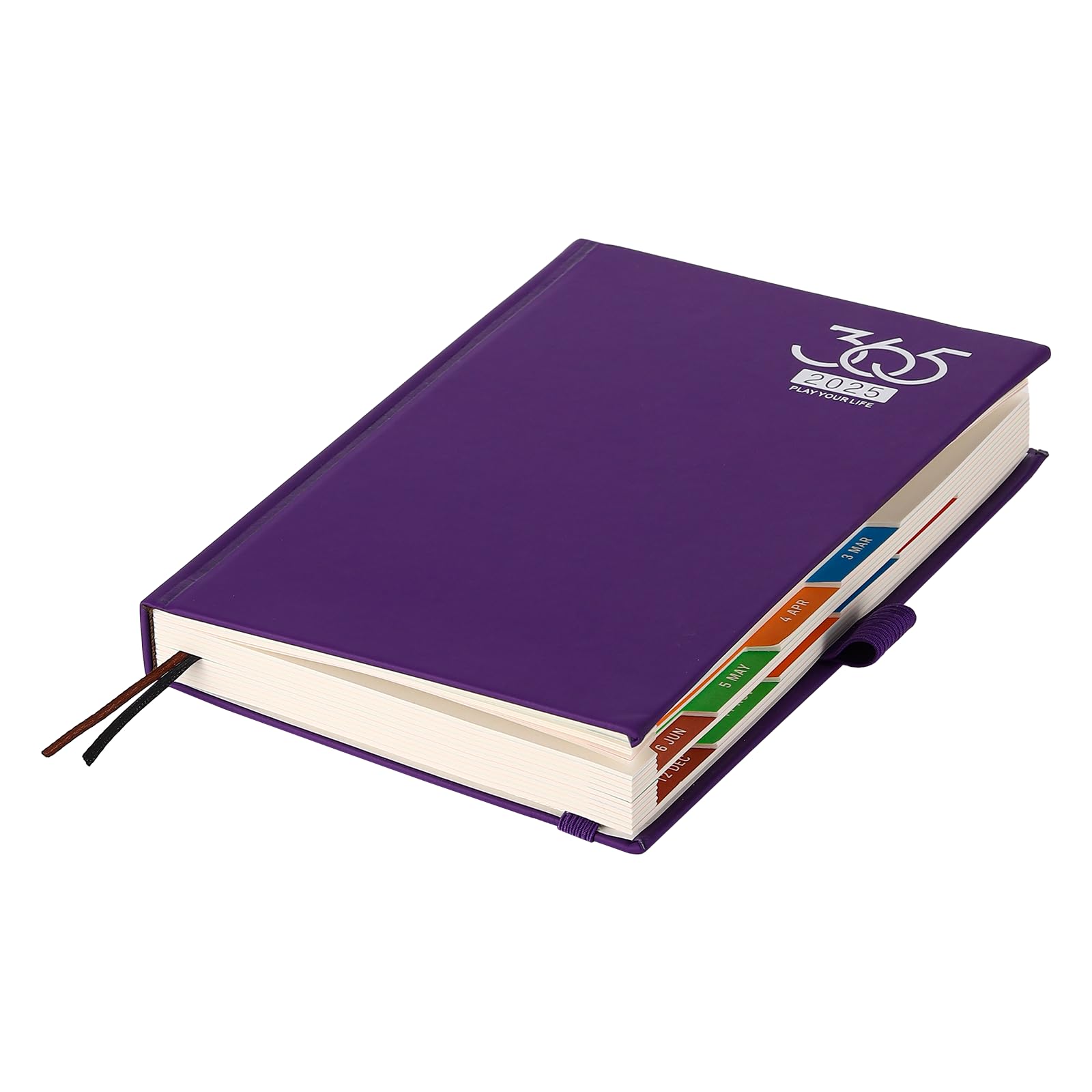 Agenda 2025 Format A5 - Couverture Rigide, Vue Quotidienne/Mensuelle, Porte-Stylo, Poche Intérieure (Doré)