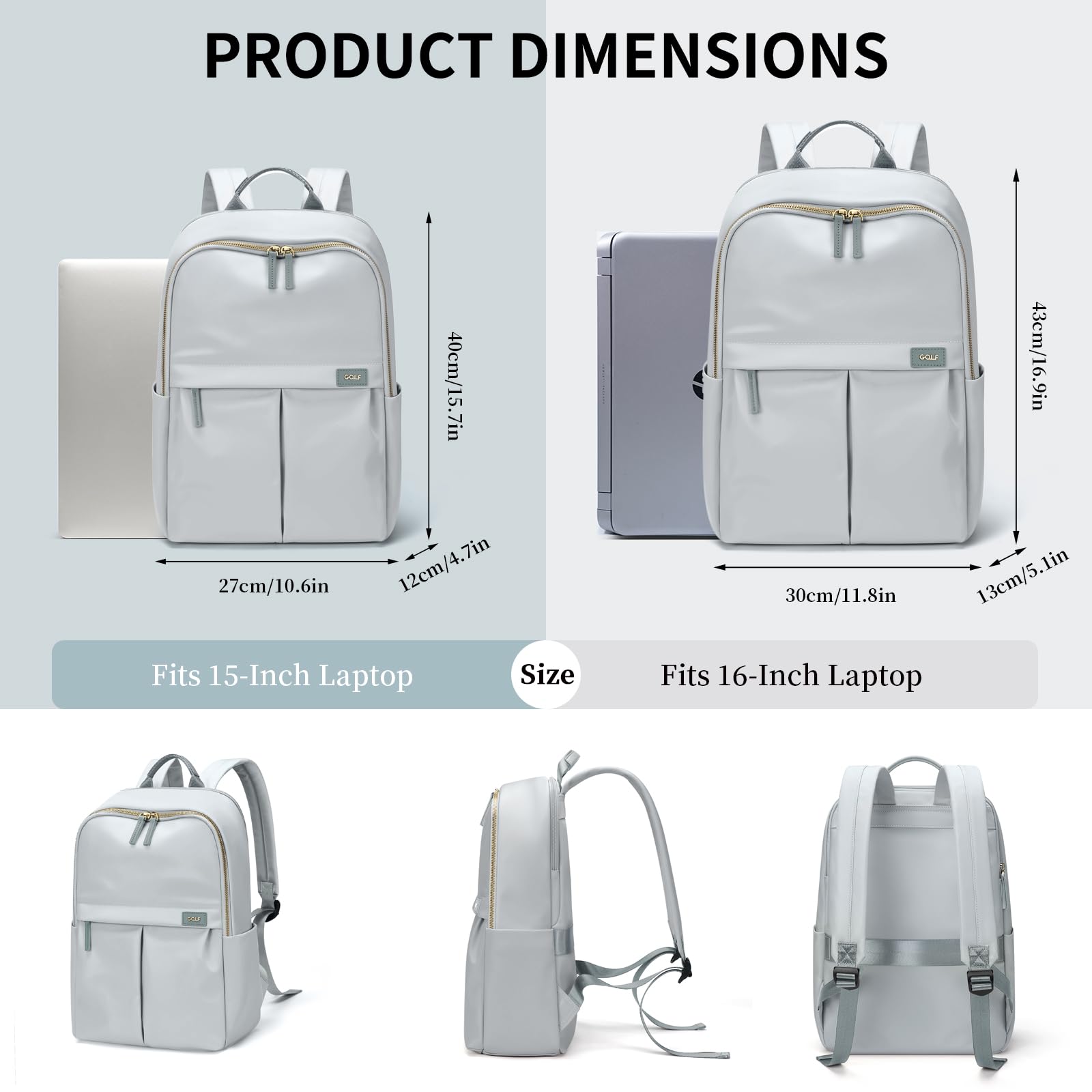 GOLF SUPAGS Zaino per Laptop per Donna Zaino Casual da Lavoro Viaggio per Insegnante Dottore Infermiera Borsa per Laptop