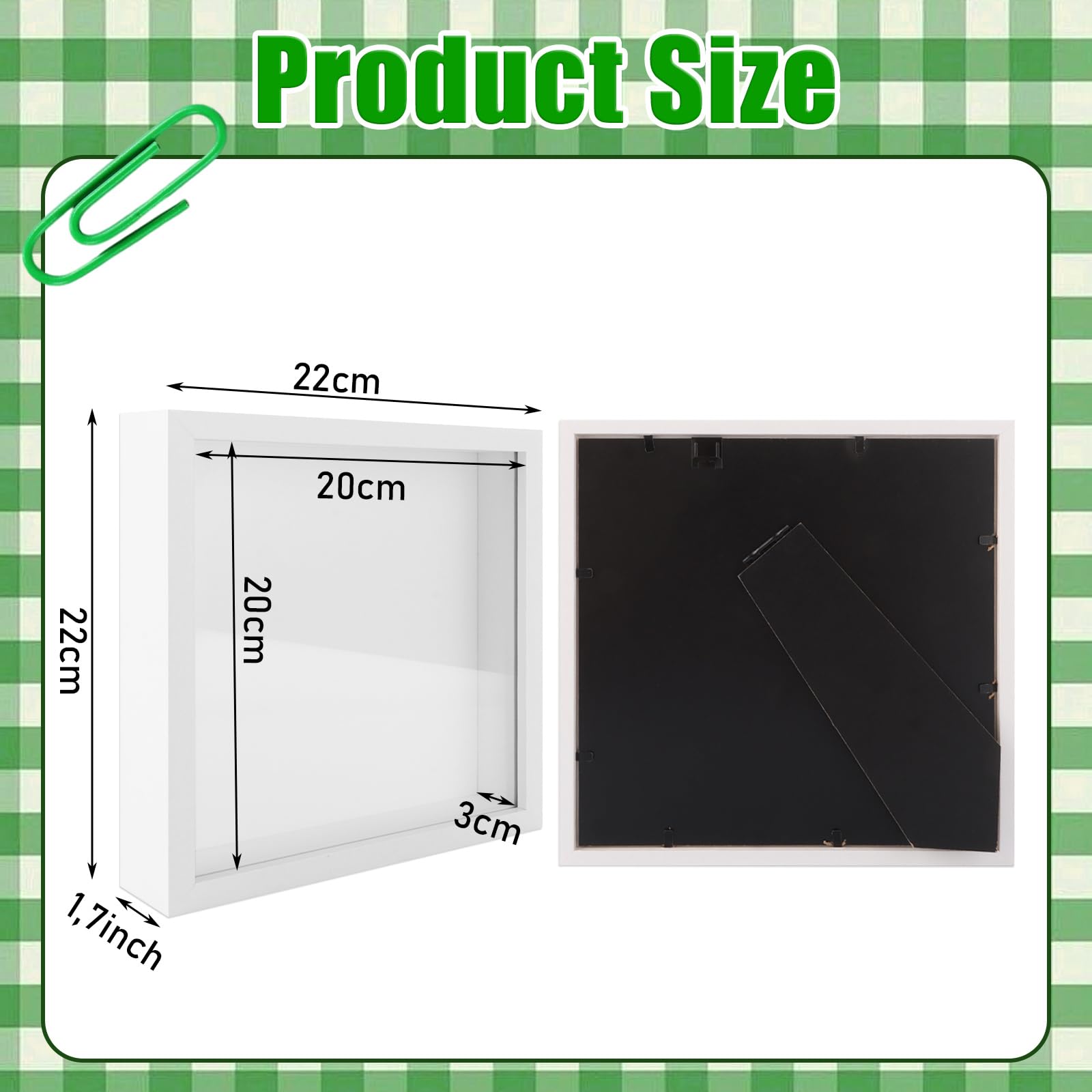 LOPYXBR 4PCS Shadow Box Frame 8x8 Inch Deep Box Frames for Crafts 3D Deep - Image 2
