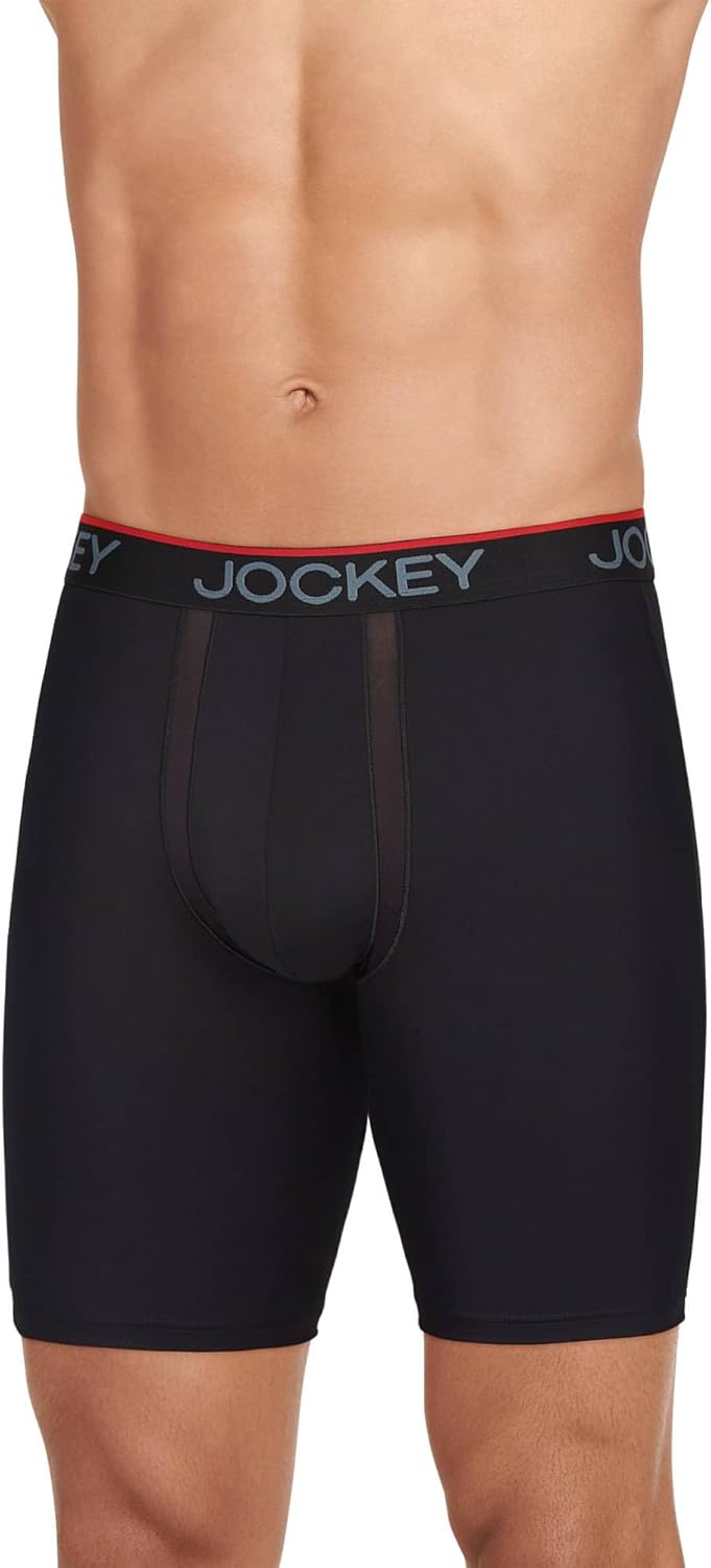 Jockey Men's Underwear Chafe Proof Pouch Microfiber 8.5" Long Leg Boxer Brief