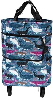 SHUATI Shopping Merchandise Bags,Foldable Shopping Bag, Grocery Bags with Wheels(C)