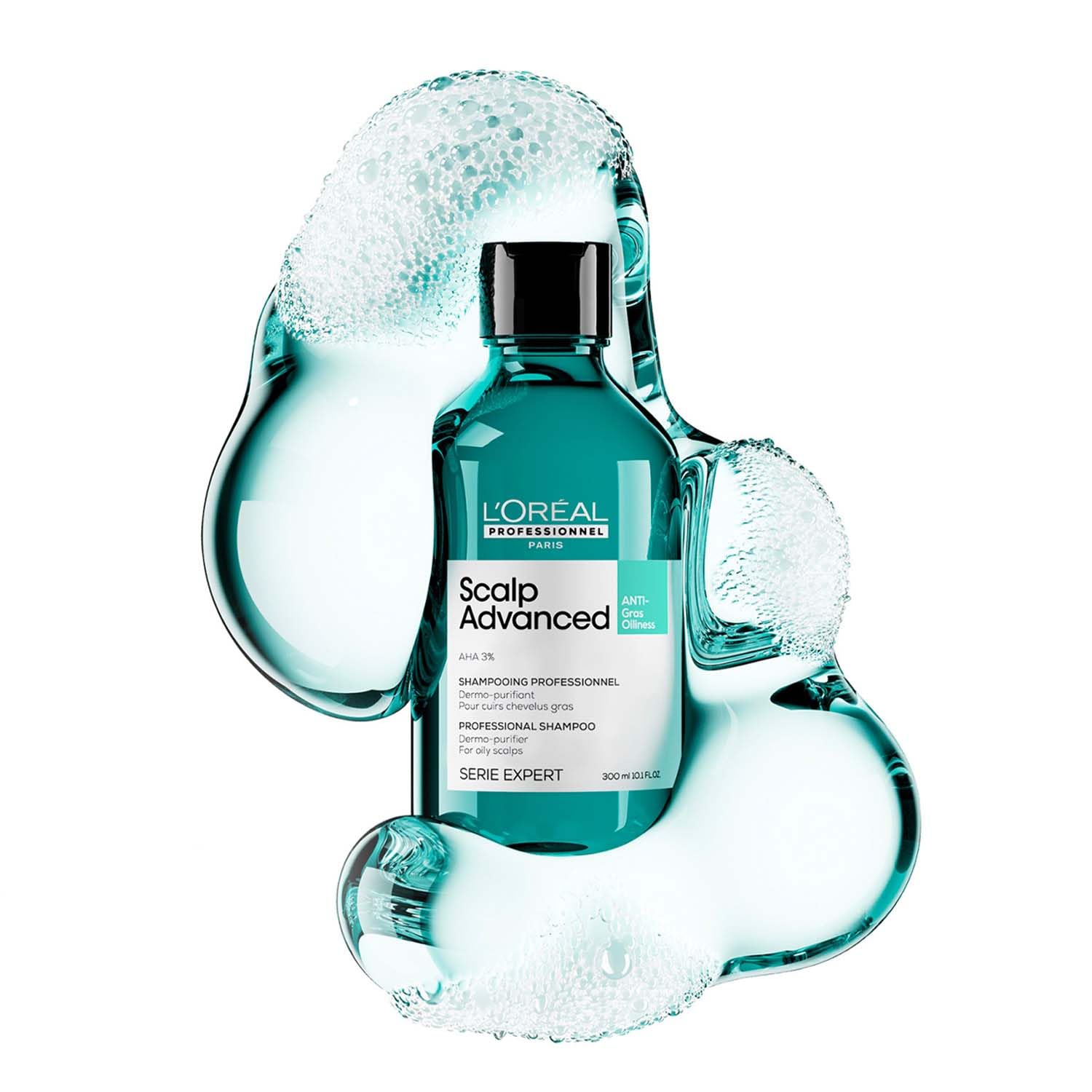 L’Oréal Professionnel Scalp Advanced Anti-Oiliness Dermo-Purifier Shampoo 300ml | For Oily Scalps | Purifies the Scalp Deeply with 3% AHA | For Men & Women