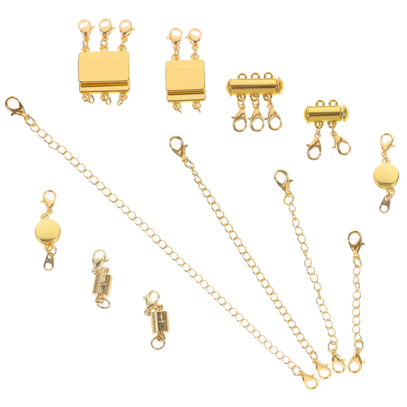 Operitacx 4 Sätze Kettenverlängerungs Set mit Karabiner Verschlüssen Reihige und Reihige Connectoren Langlebigem Legierungsmaterial für Diy Schmuckherstellung und Armbänder