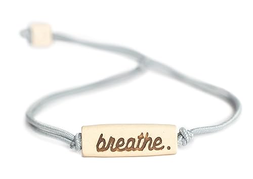 MudLOVE Handmade Cursive Lovely Bracelet, hearts", Gray Adjustable Cord