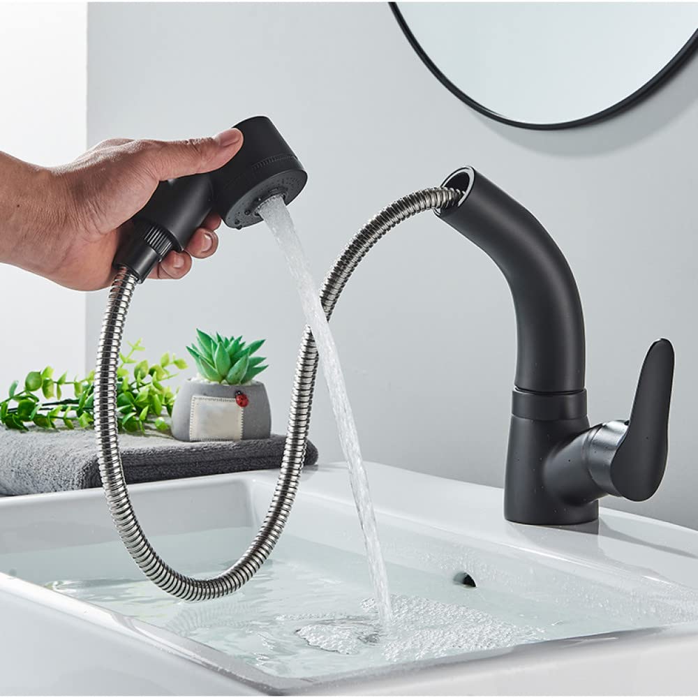 Mitigeur en laiton à douchette extractible pour eau chaude et froide