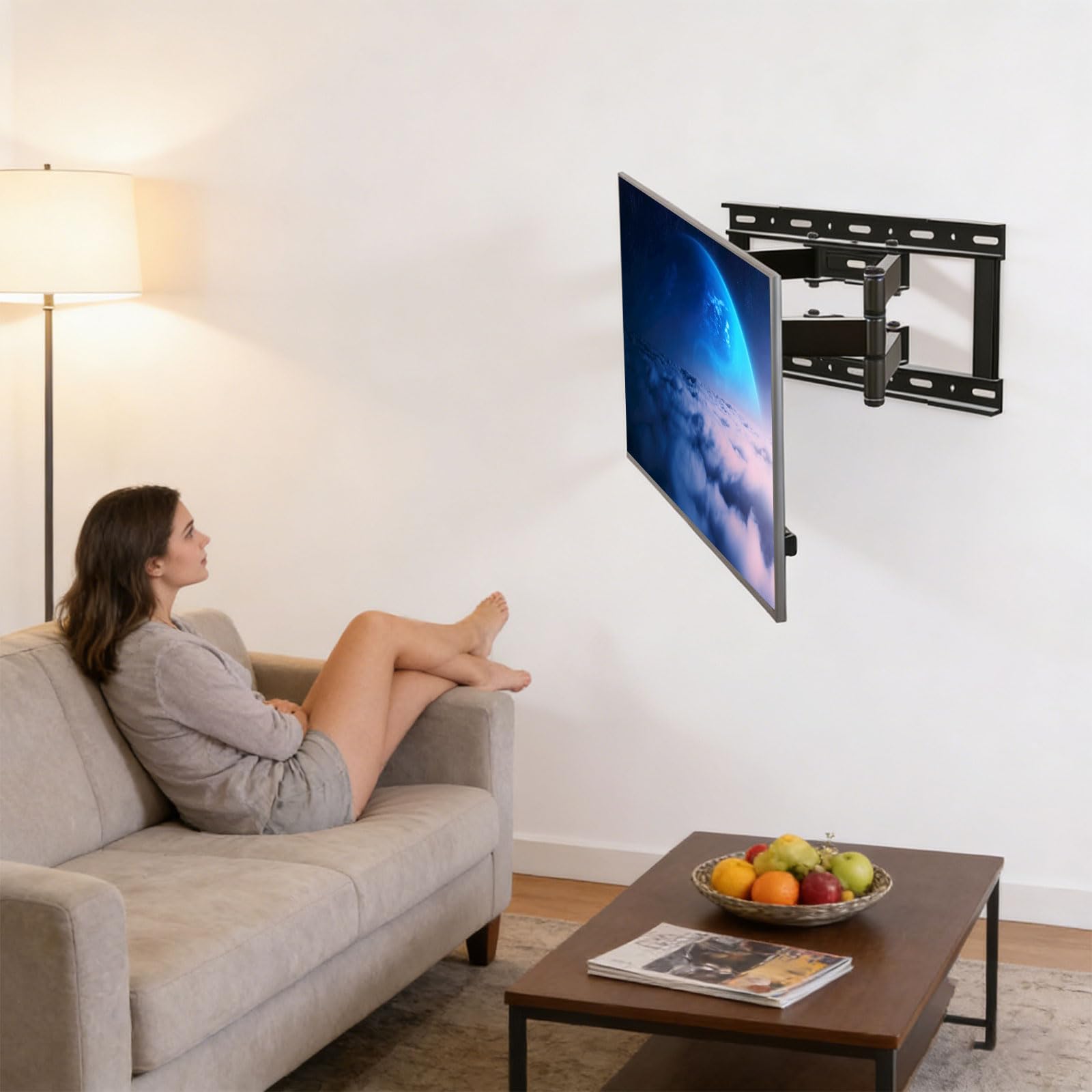 Generisch Desde 1 soporte de pared global con inclinación y rotación para televisores de 40 a 80 pulgadas Estructura totalmente metálica, resistente a la intemperie, soporte de pared modificable