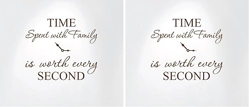 Miniatura 5 de El tiempo con la familia vale la pena cada segundo con el reloj de pared calcomanía decorativo N° 1249, 1249 black Mate negro