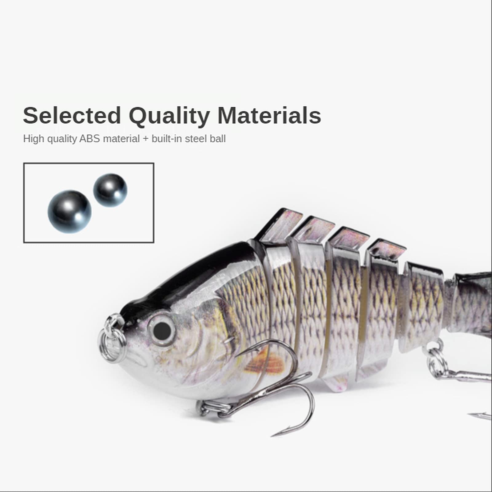 ODS Esca da nuoto multi snodata Bionico Esca da pesca affondante per Bass Trota Alosa Acqua dolce Acqua salata