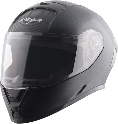 Vega Ranger ISI Certified Texture Finish Lightweight Full Face Helmet for Men and Women with Scratch and UV Resistant Clear Visor-Black-M