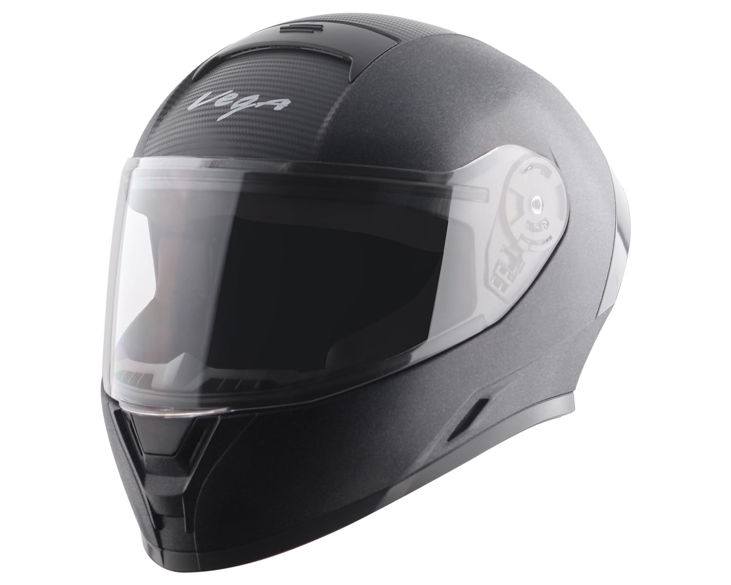 Vega Ranger ISI Certified Texture Finish Lightweight Full Face Helmet for Men and Women with Scratch and UV Resistant Clear Visor-Black-L