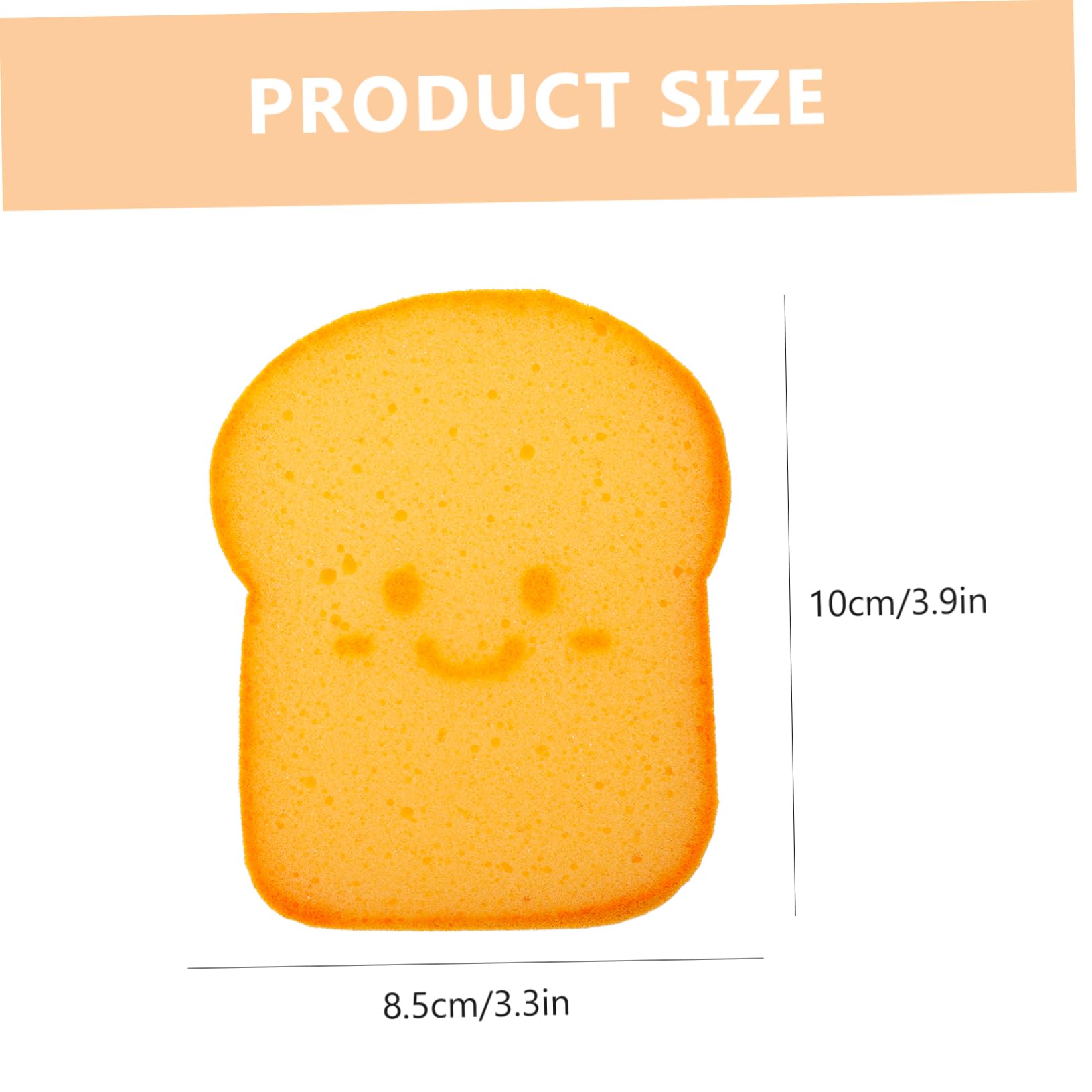 HOODANCOS Thickened Cartoon Bread Shape Reusable Kitchen Sponge Scrubber Cute and Dish Cleaning Pad Soft and Gentle for Delicate Surfaces Lightweight for Home and Travel