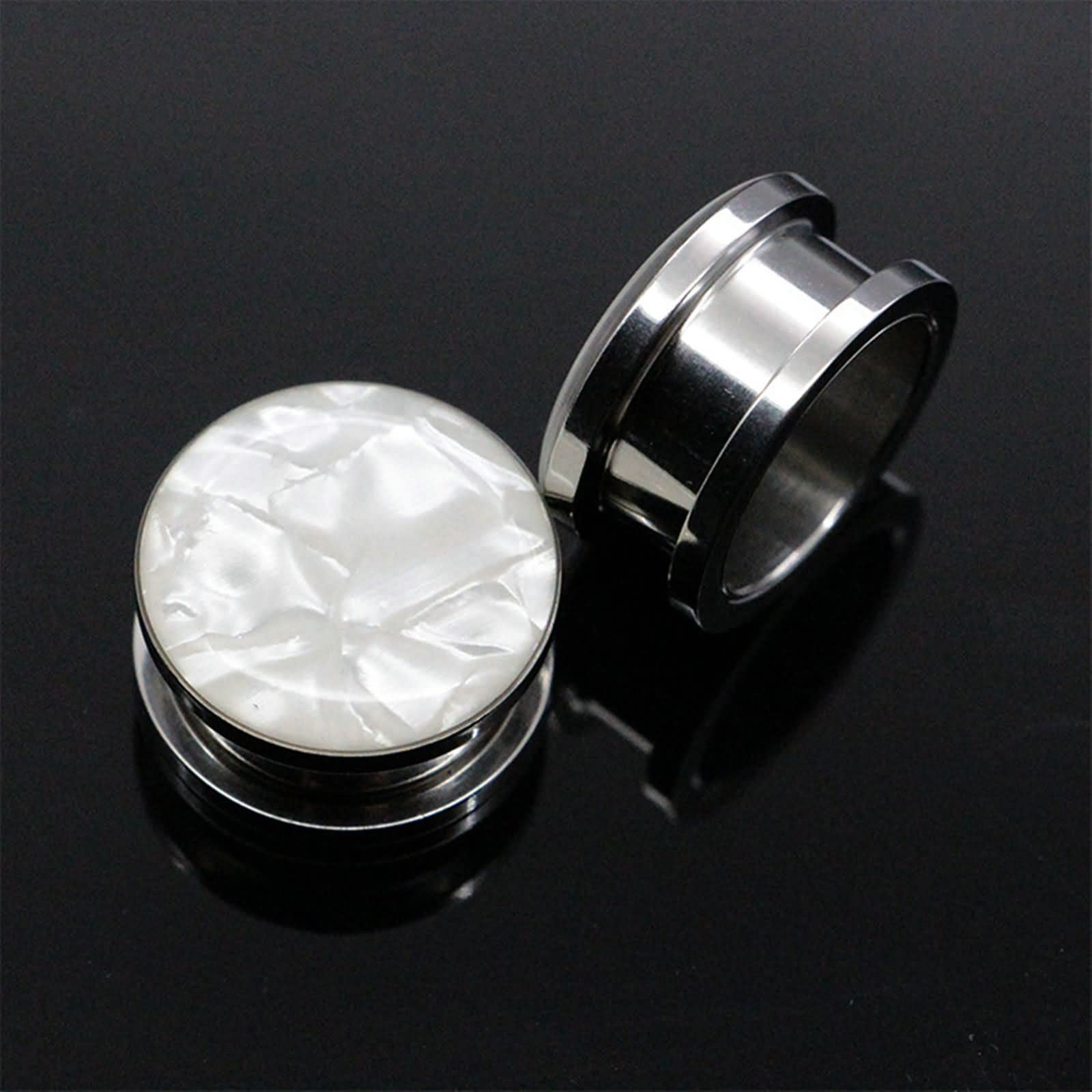 Daesar Ohr Plug Edelstahl, Tunnel 4-25MM zum Schrauben Silber Ohrringe Piercing Ohr Expander Set