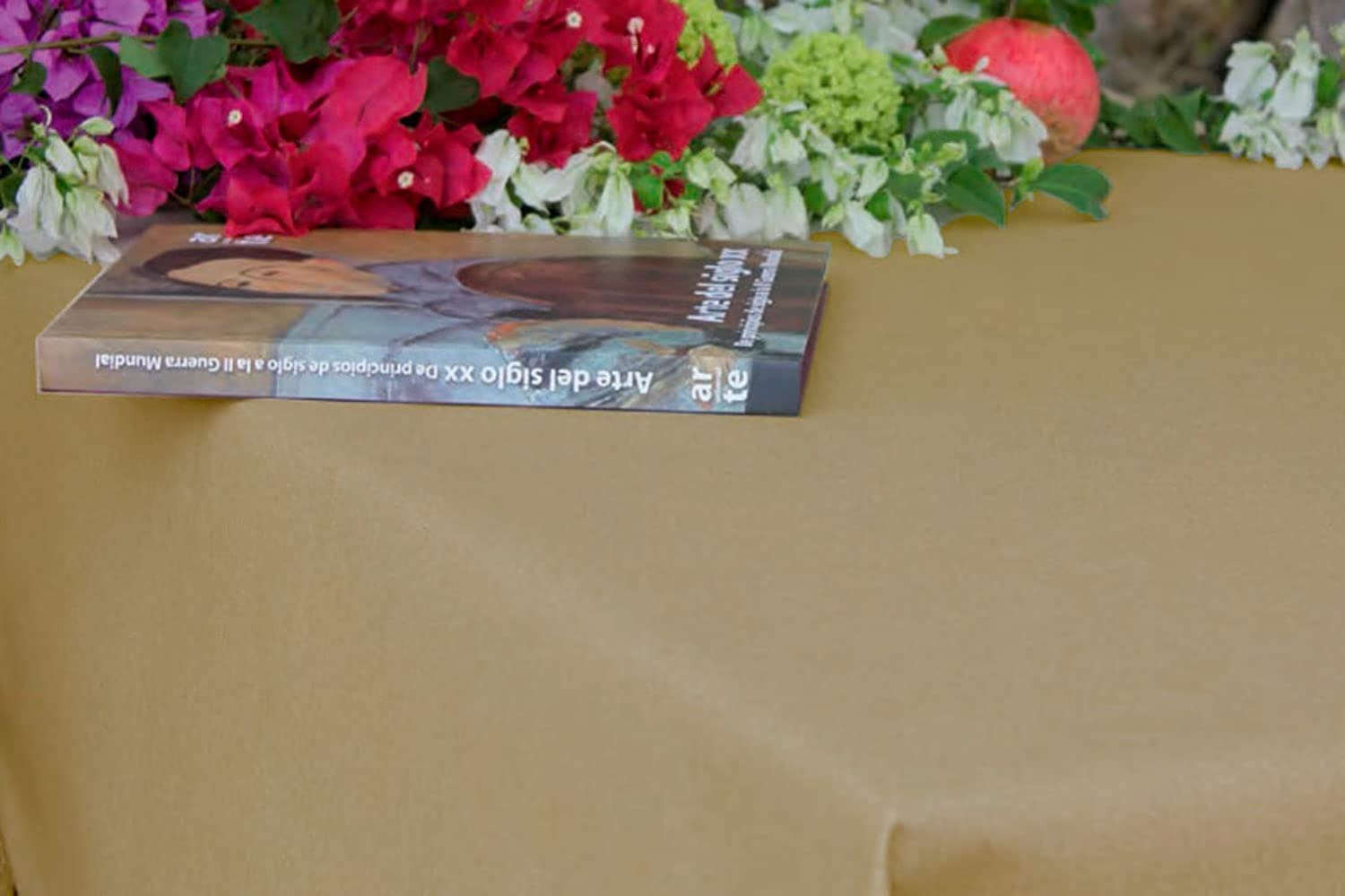Mantel Resinado Formentera. Mantel Textil Antimanchas para mesas Grandes. Ancho del Mantel 180 cms. Color Beige. (180_x_425_cm)