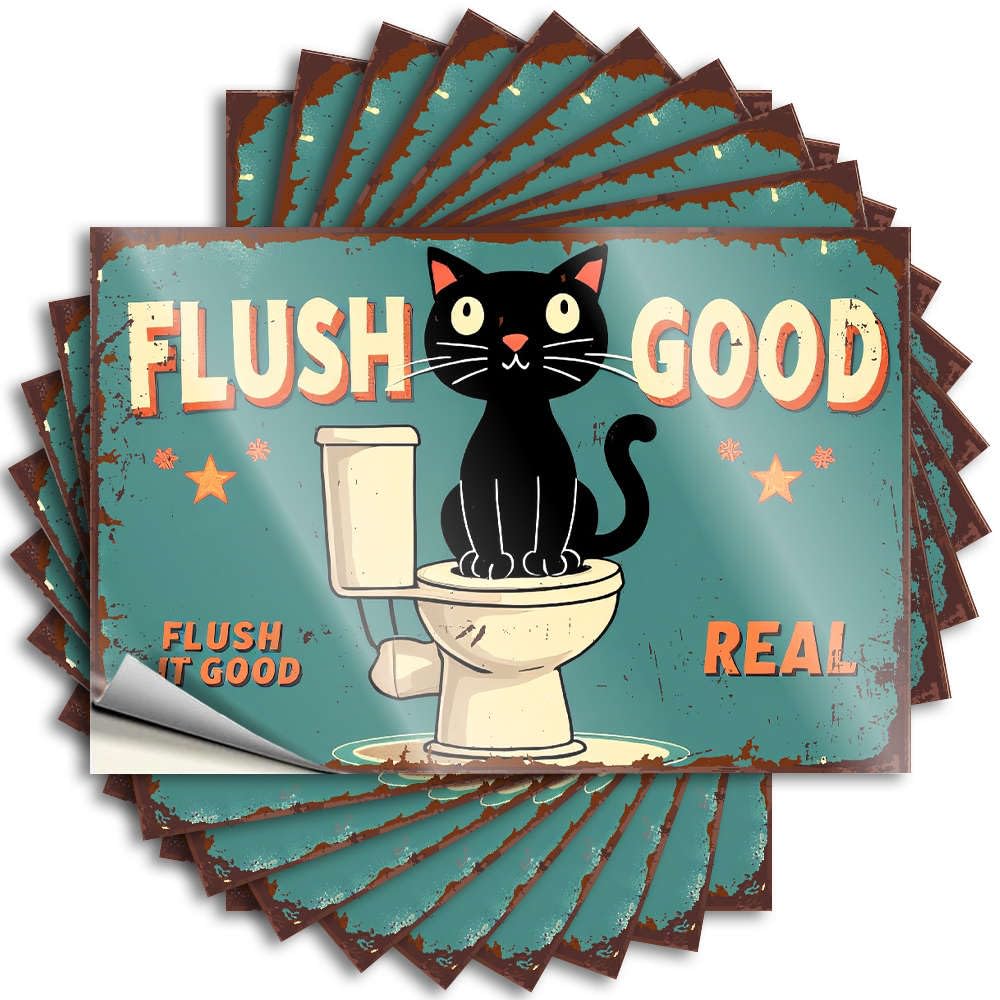 Fzfn Colour Play Room Decorations, Decal Things Door Flush It Good, Flush Good Real. | Southern Waterproof Vinyl Stickers(8X12cm)