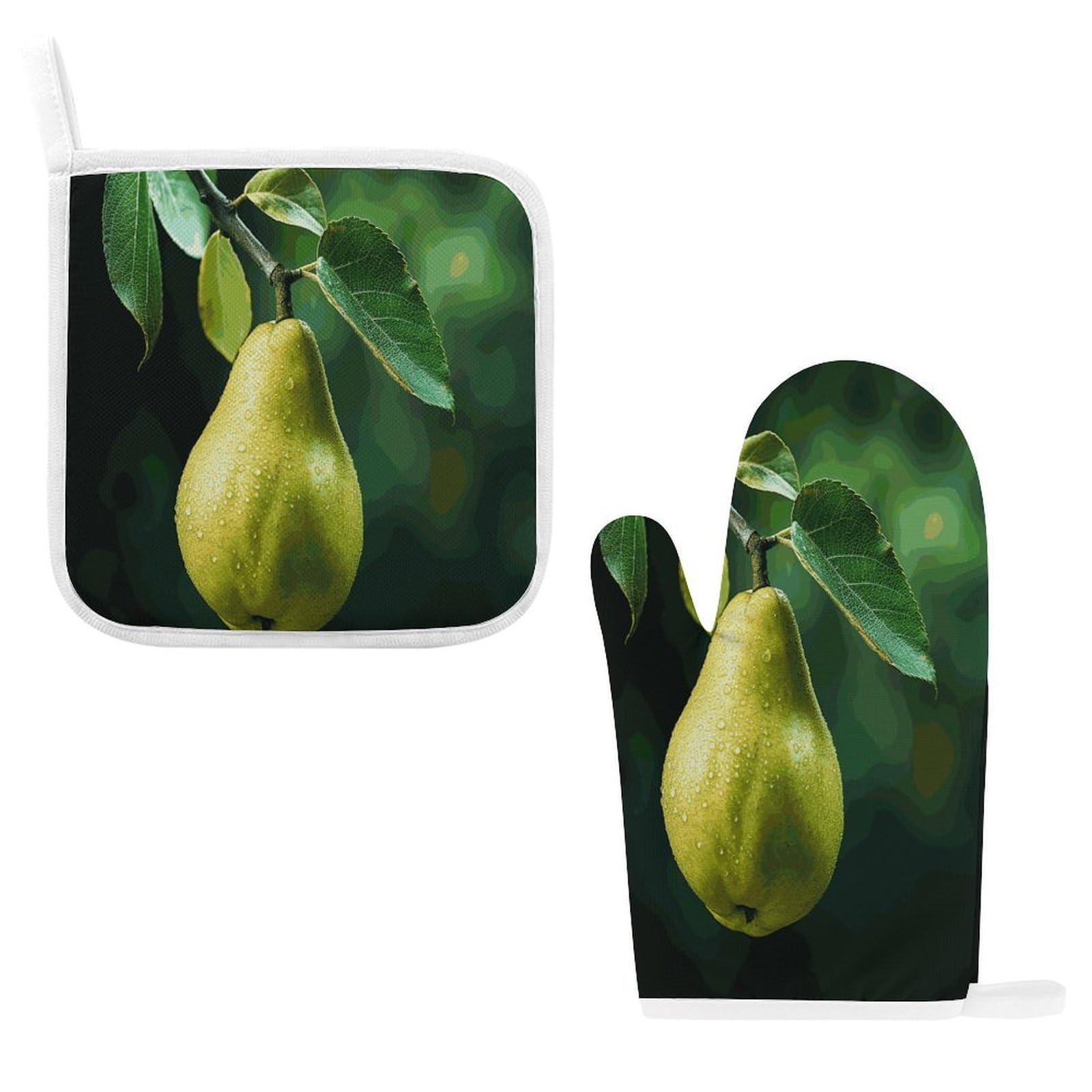 Fodpand Style Pears On The Tree Oven Mitts And Pot Holders Sets