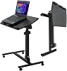 Zeny Laptop Desk, Stand, Side Table, Elevating Table, Height Adjustable, 180° Tilt Angle, PC Fall Prevention, Castors, Movable Desk Cart, Work Bench, Home Work, Reading, Sofa, Bed, Living Room