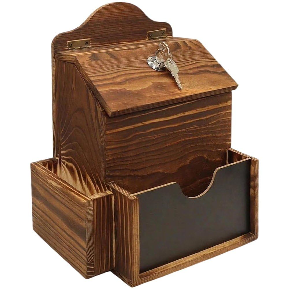 Boîte à commentaires en bois verrouillable à 2 compartiments pour bureau