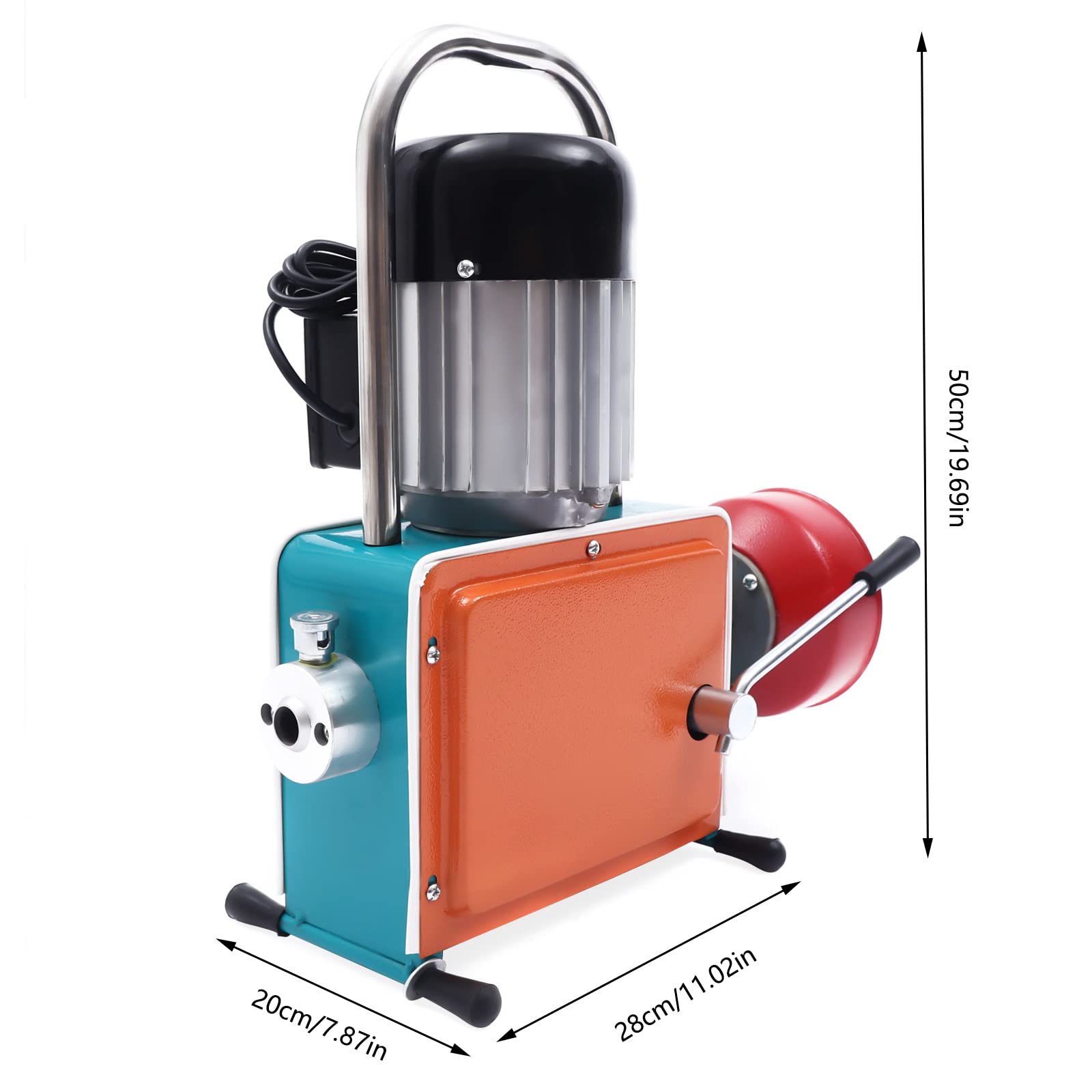 Limpiador de tuberías eléctrico, 1000 W, máquina de limpieza de desagües, 400 r/min, adecuada para tuberías de 20-150 mm de diámetro, desatascador de desagües, baño y cocina