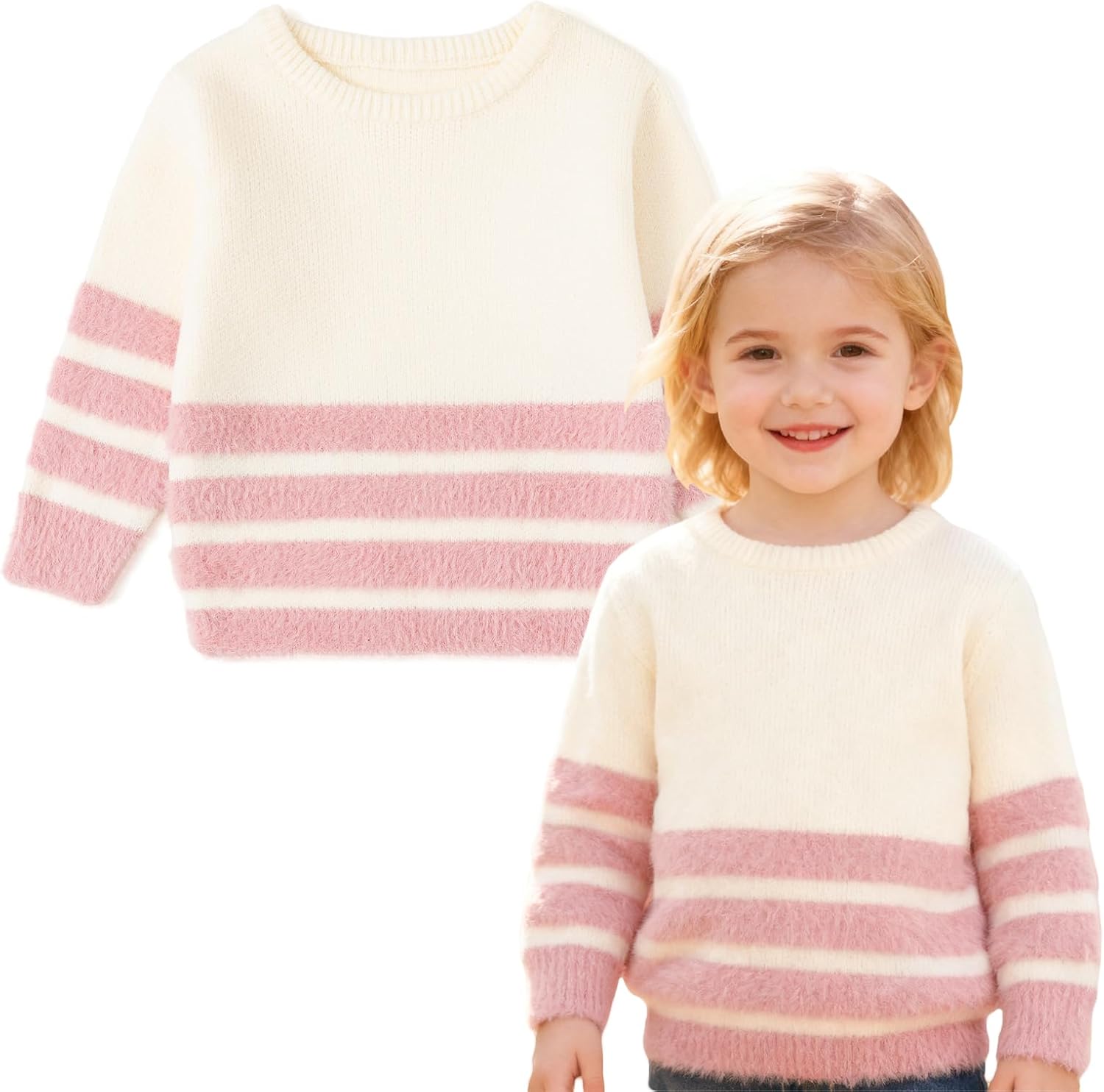 Curipeer Baby Sweater Solid Ruffle Basis Pullover Sweater Turtleneck Longsleeve Fall Clothes for Baby Girl and Boy 6M-4T