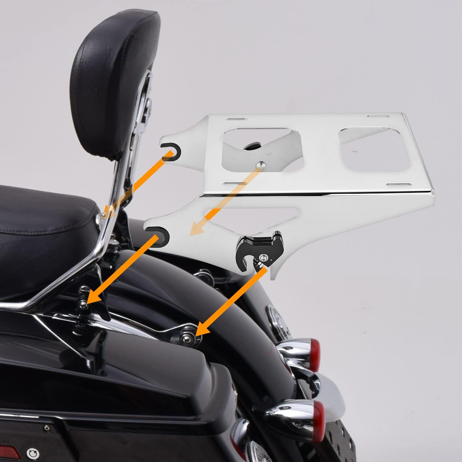 WeiSen Two-Up Tour Pack Pak Mount Portapacchi a sgancio rapido compatibile con Harley Davidson Touring Street Glide/Electra Glide/Road Glide/Road King 2014-2022