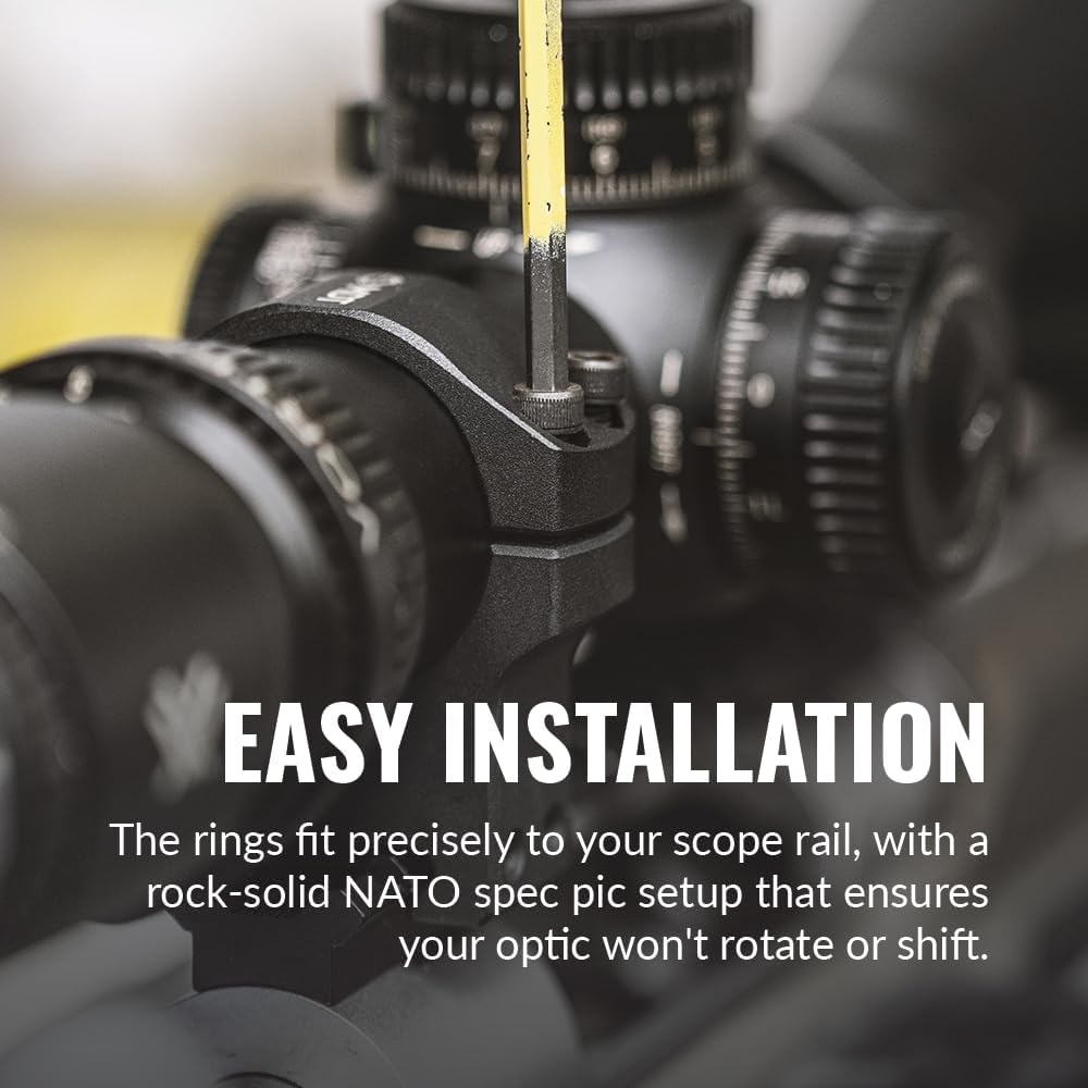 MDT Premier Lightweight Scope Rings - Aluminum 30mm 34mm 1 inch Scope Rings, High Precision Pic-atinny Scope Rings, Low/Medium/High/X-High Profile Scope Mount for Pic-atinny Rail