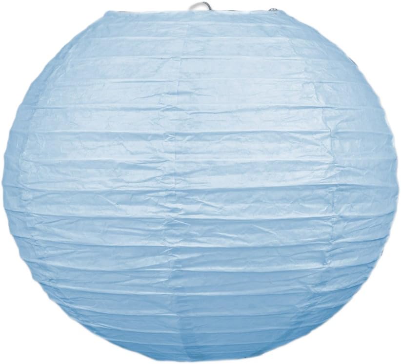 Beistle Pack of 3 Paper Lanterns in Light Blue, Elegant Party Decorations for Birthdays, Anniversaries, Weddings, Baby Showers, Gender Reveal, 9.5"
