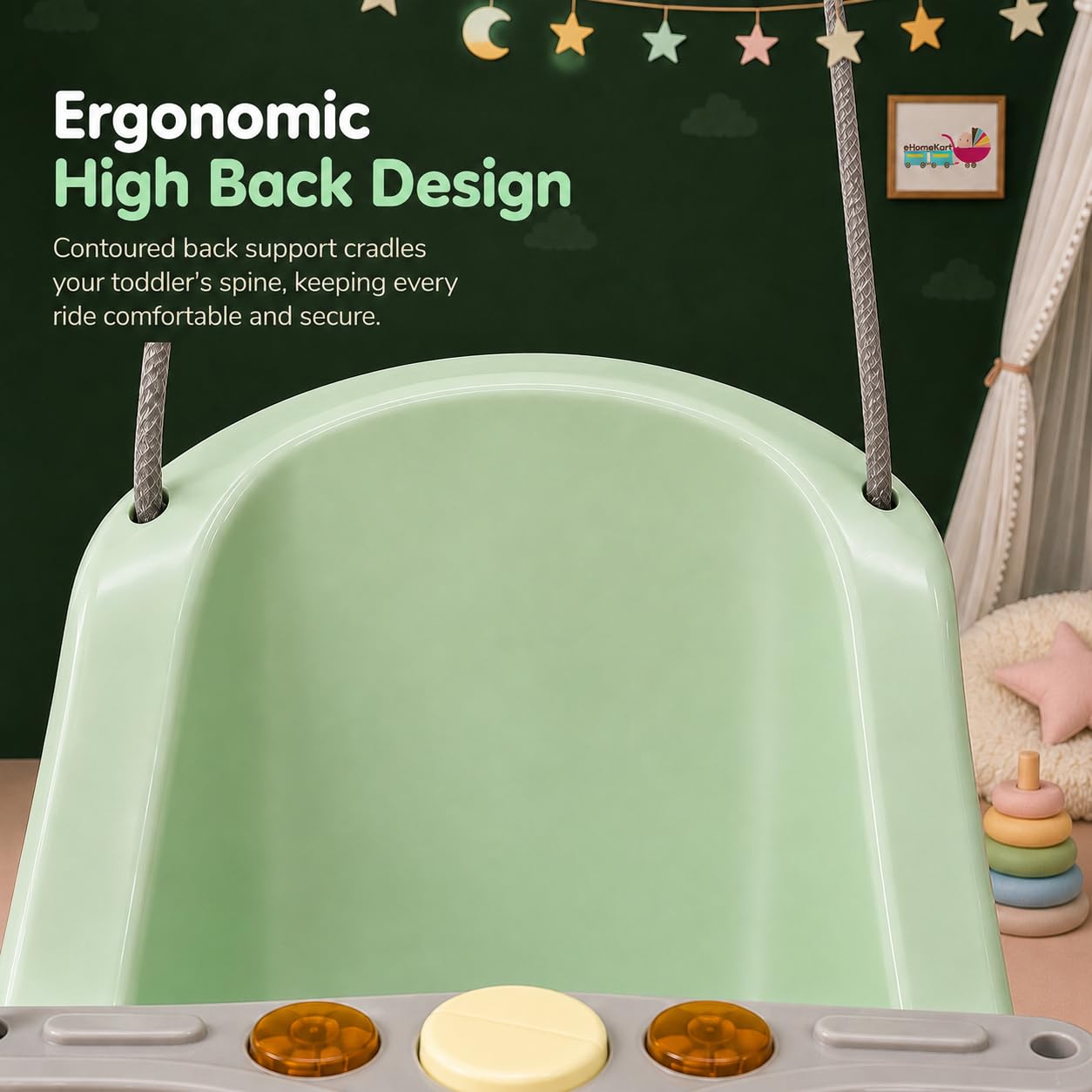 eHomeKart Baby Swing - Safe & Comfortable Toddler Swing -7