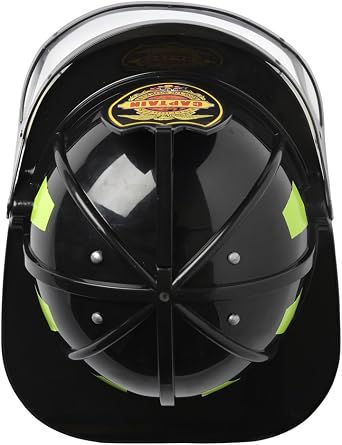 Aeromax Firefighter Helmet with Movable Visor, Black, Adjustable Size