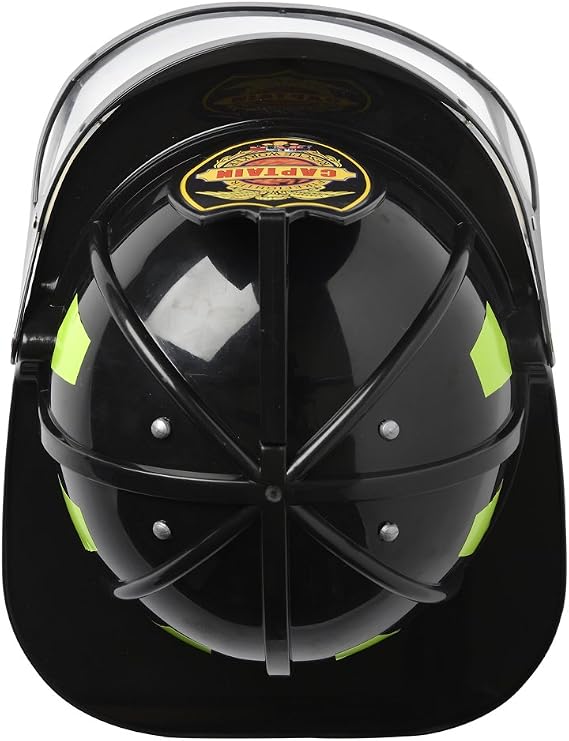 Aeromax Firefighter Helmet with Movable Visor, Black, Adjustable Size