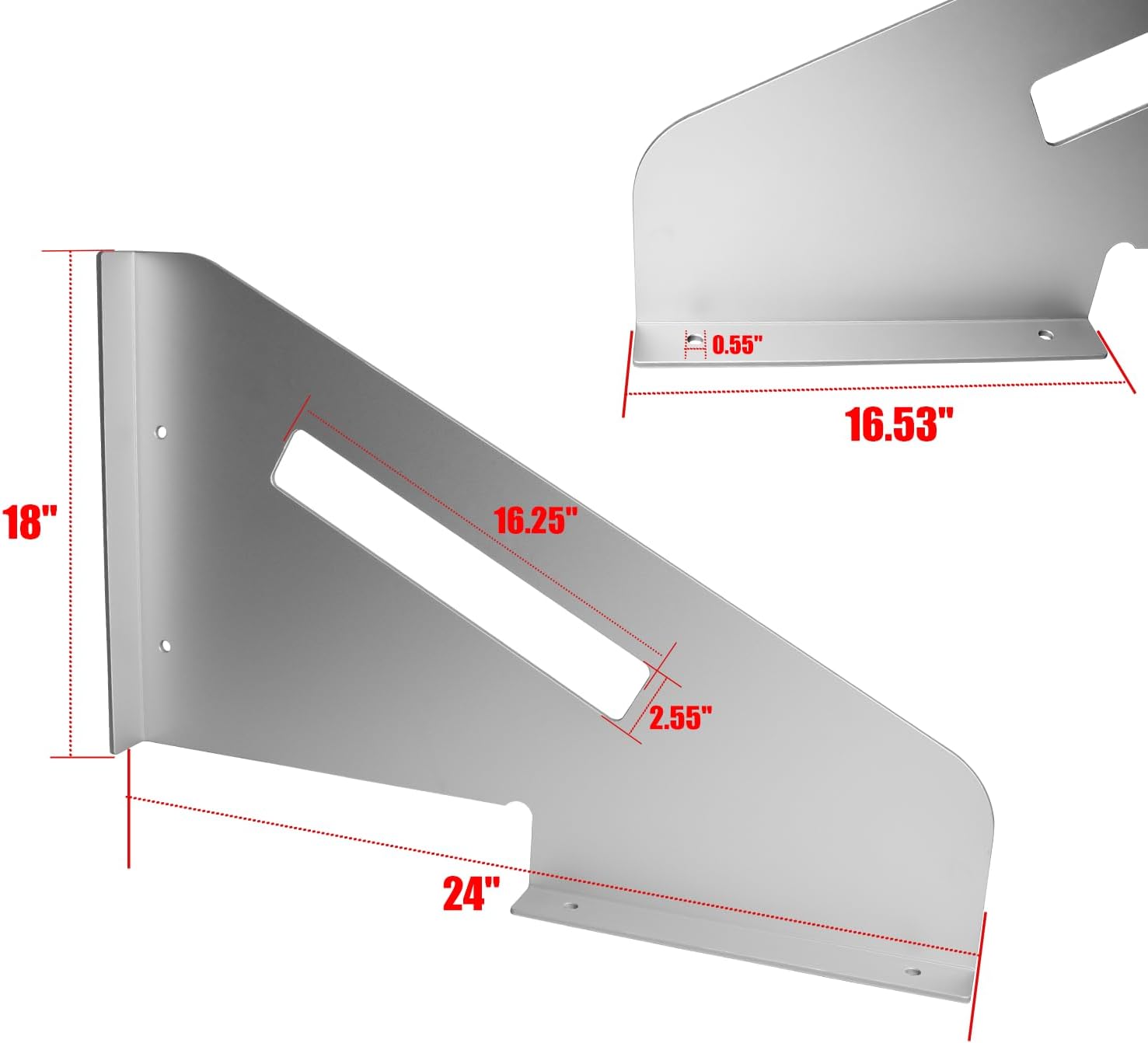 1-Pair Aluminum Plate Mounting Brackets for 18"x24"Underbody Truck Tool Boxes, Tool Box Mounting Kit for Trucks and Trailers