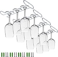 Vista 9 de Estante para copas de vino de 10 pulgadas debajo del gabinete, estante para almacenamiento de copas colgantes, organizador de vasos con secado