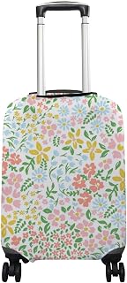 A capa de mala de bagagem serve para malas de 46-81 cm estampa floral colorida em branco elástico protetor de mala de viagem anti-arranhões P-GG, Multicor, S(Fits 18-20in suitcases)