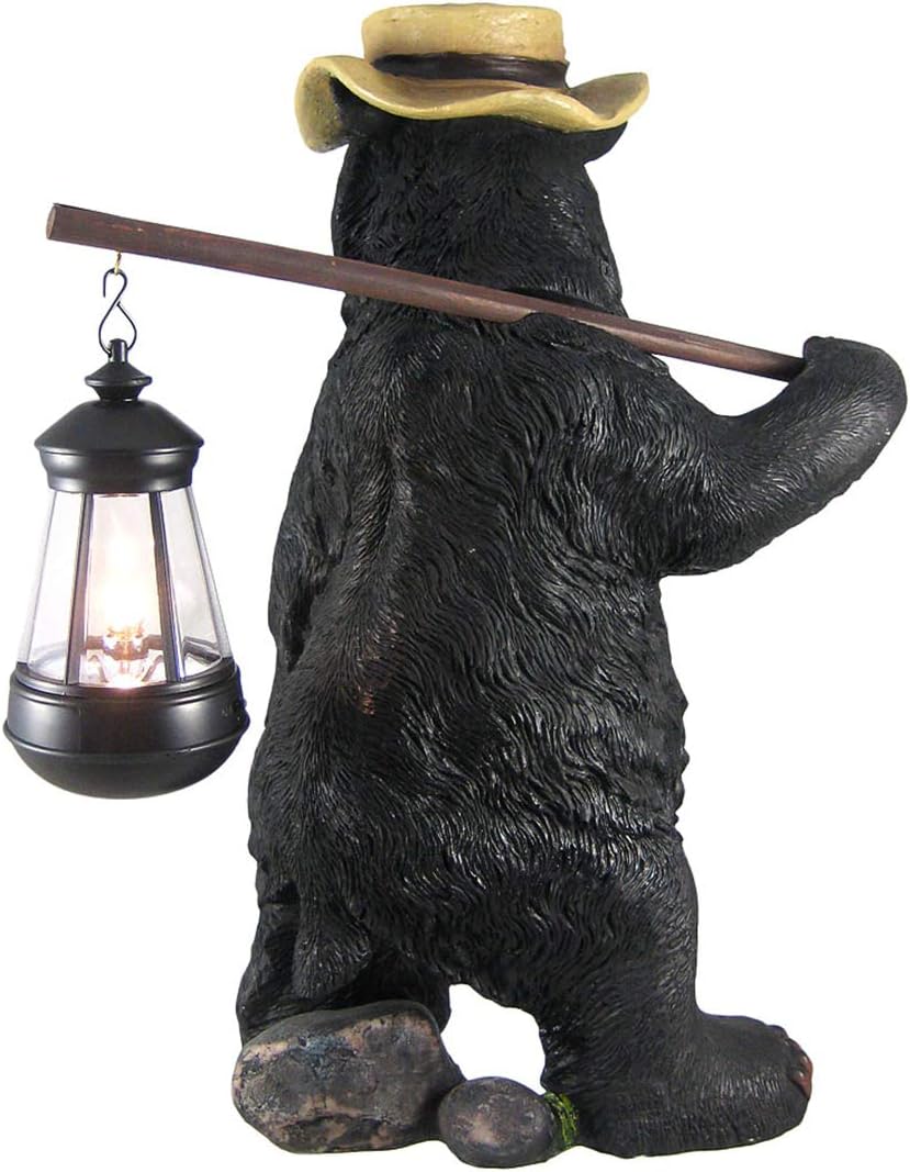 DWK Funny Country Bear W/Lantern Statue Outdoor Figure