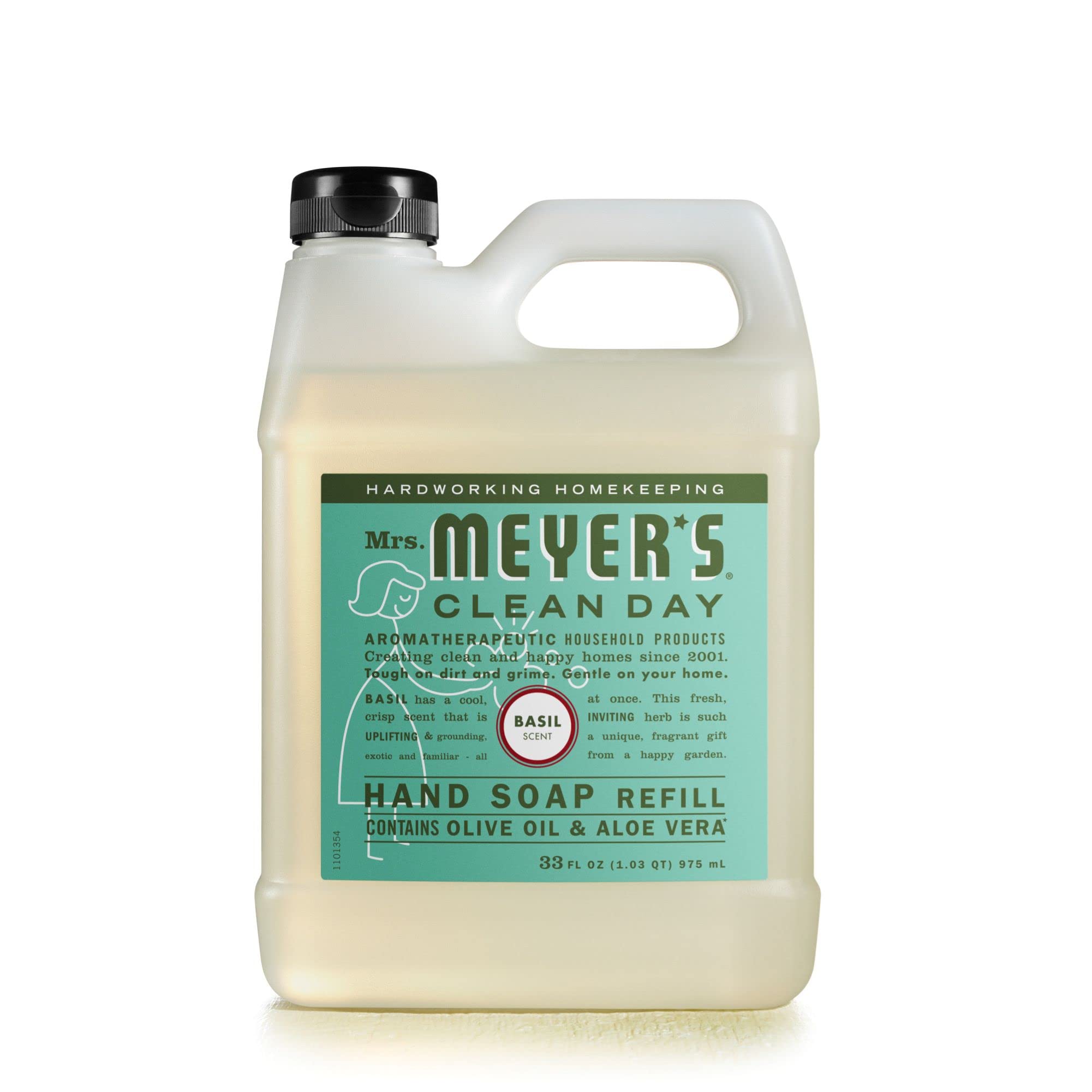 Mrs. Meyer'S - Ricarica di sapone liquido per le mani, basilico, 33 l, confezione da 6