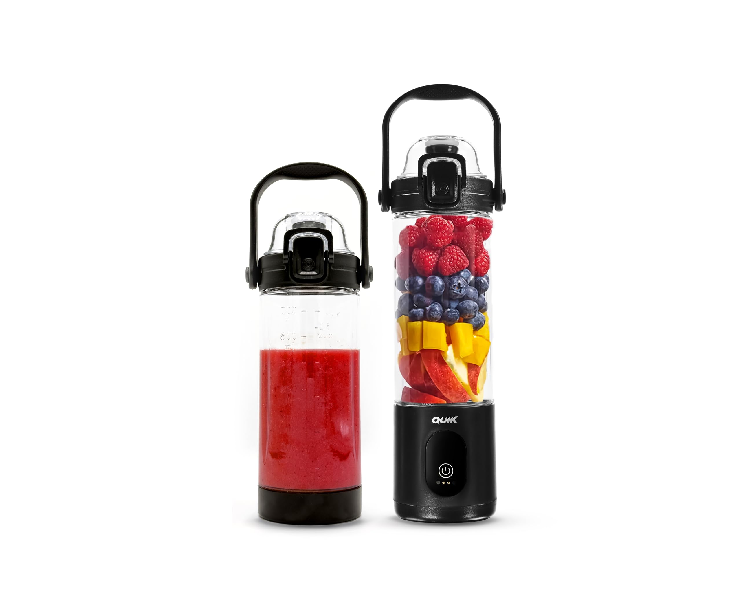 QUIK Mélangeur portable sans fil, 680,4 g, mélangeur personnel pour smoothies et smoothies, sans BPA, broyage de glace, passe au lave-vaisselle, étanche