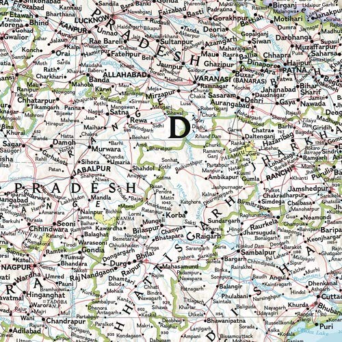 Miniatura 2 de National Geographic Mapa de pared del sur de Asia  22 x 28 pulgadas  Lienzo laminado