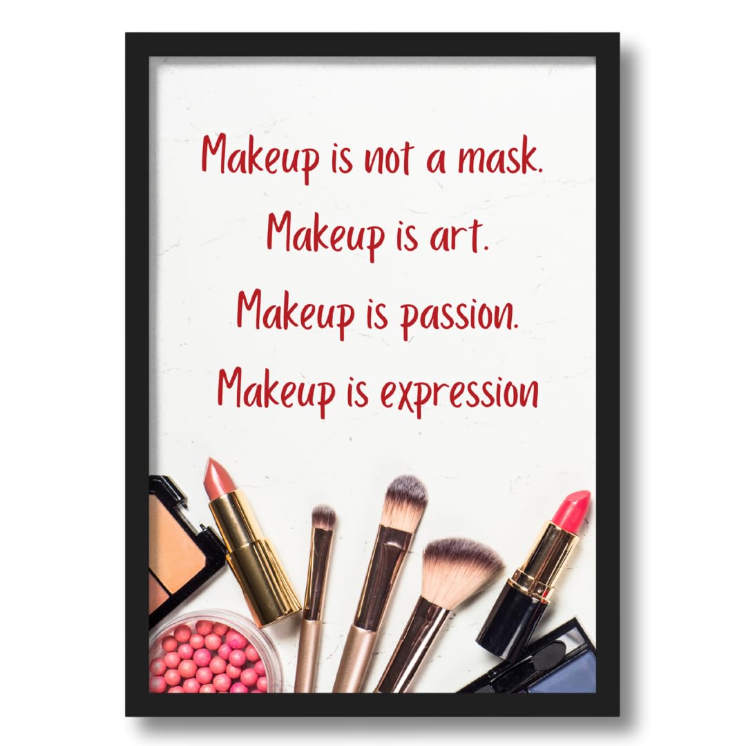 ArtAction Makeup Artist Quote Wall Frame Poster | Chic Beauty Salon Decor for Bedroom, Dressing Room | A4 Size | Framed Makeup Art Poster | Aesthetic Gifting for Makeup Lovers & Stylists