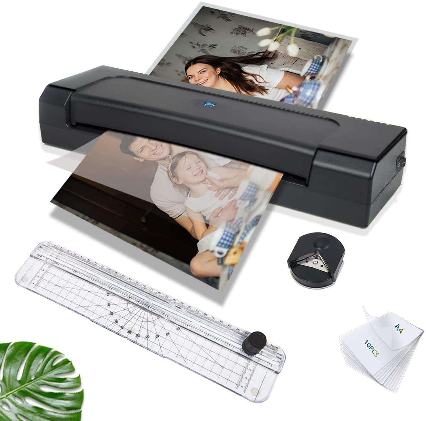Laminator 9-inch Thermal Laminator with Laminating Sheets 10pcs, with Paper Cutter and Corner Rounder,with 2-Min Faster Preheat,Mini Personal Lamination Machine withr for Teacher Home