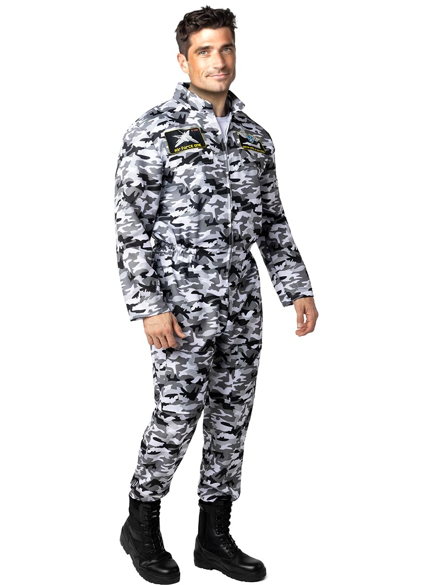 Funidelia | Disfraz de piloto de Caza para Hombre Avión, Profesiones, Disfraz para Adultos y Divertidos Accesorios para Fiestas, Carnaval y Halloween - Talla M - L - Verde