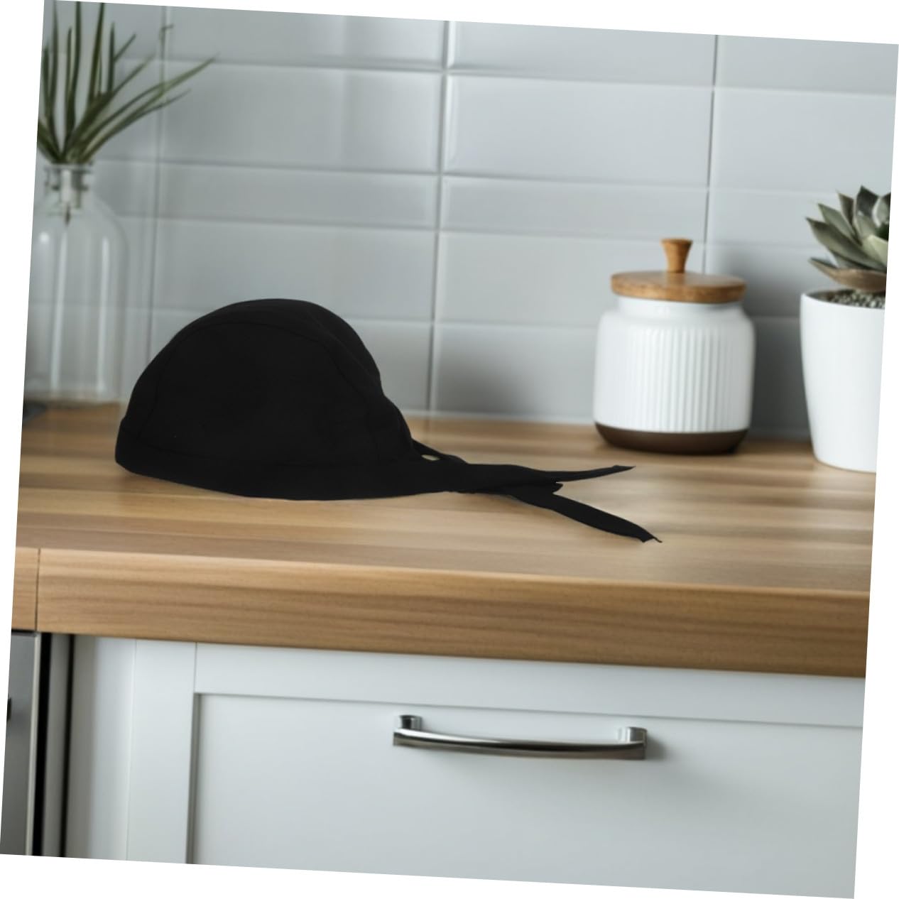 Gorro de Chef de Cocina Negro de Algodón 12 Piezas Unisex