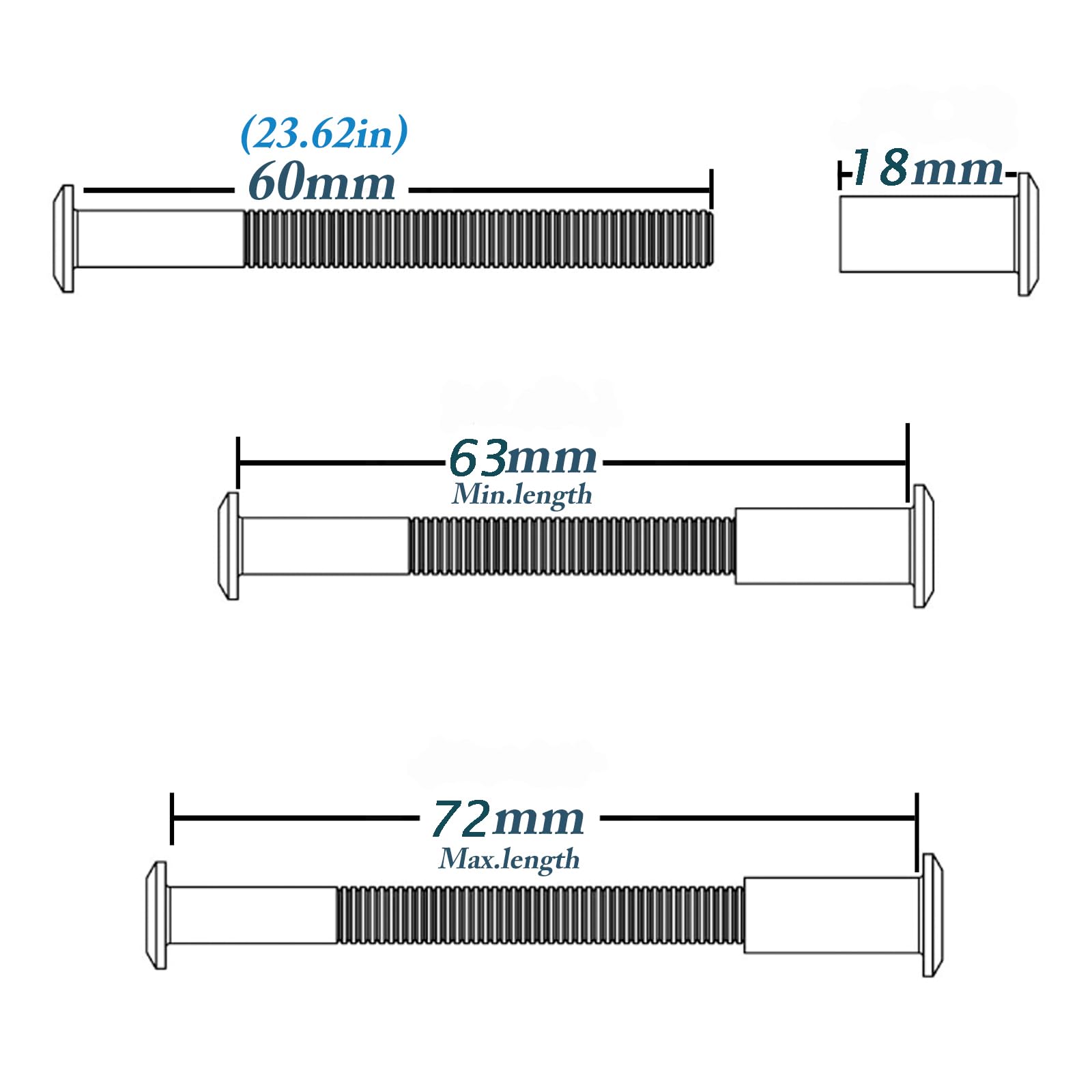 Stainless Steel Hex Drive Socket Cap Use For Cot Bed Crib Bolt & Cap Nut Kit Screw Post Fit For Furniture Black - View #4