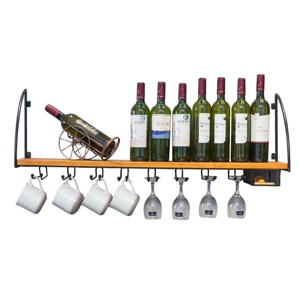 Étagère murale porte-bouteilles haut de gamme en fer de style industriel chic 120 cm