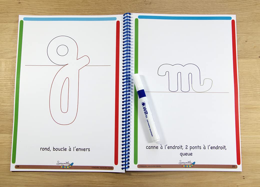 Cahier effaçable - Méthode d'écriture - Je m'entraine à écrire en cursive