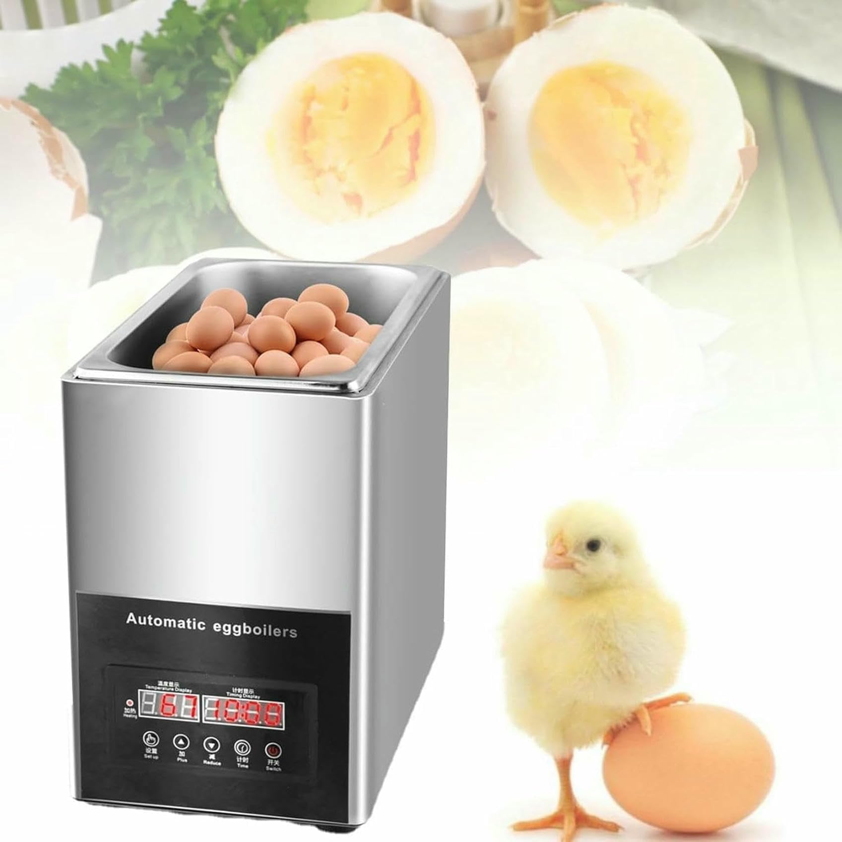 Cuiseur à œufs Hot Spring, 800 W, Grande capacité, 9 L, Intelligent, pour œufs durs, Grande capacité, 50 œufs