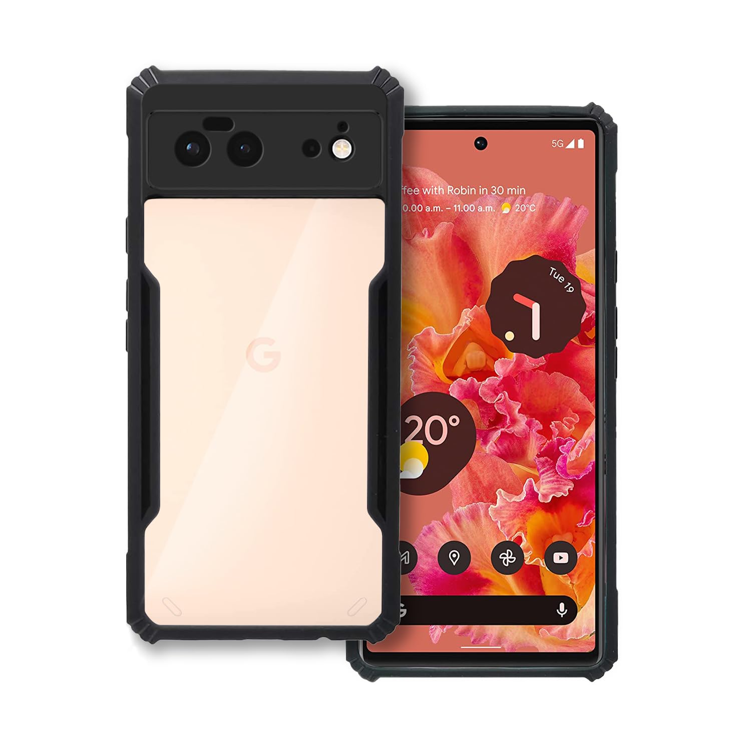 Plus Rubber 360 Degree Protection Black Border Back Cover for Google Pixel 6 - Black (B0CBSLK6M8) Amazon Price History, Amazon Price Tracker