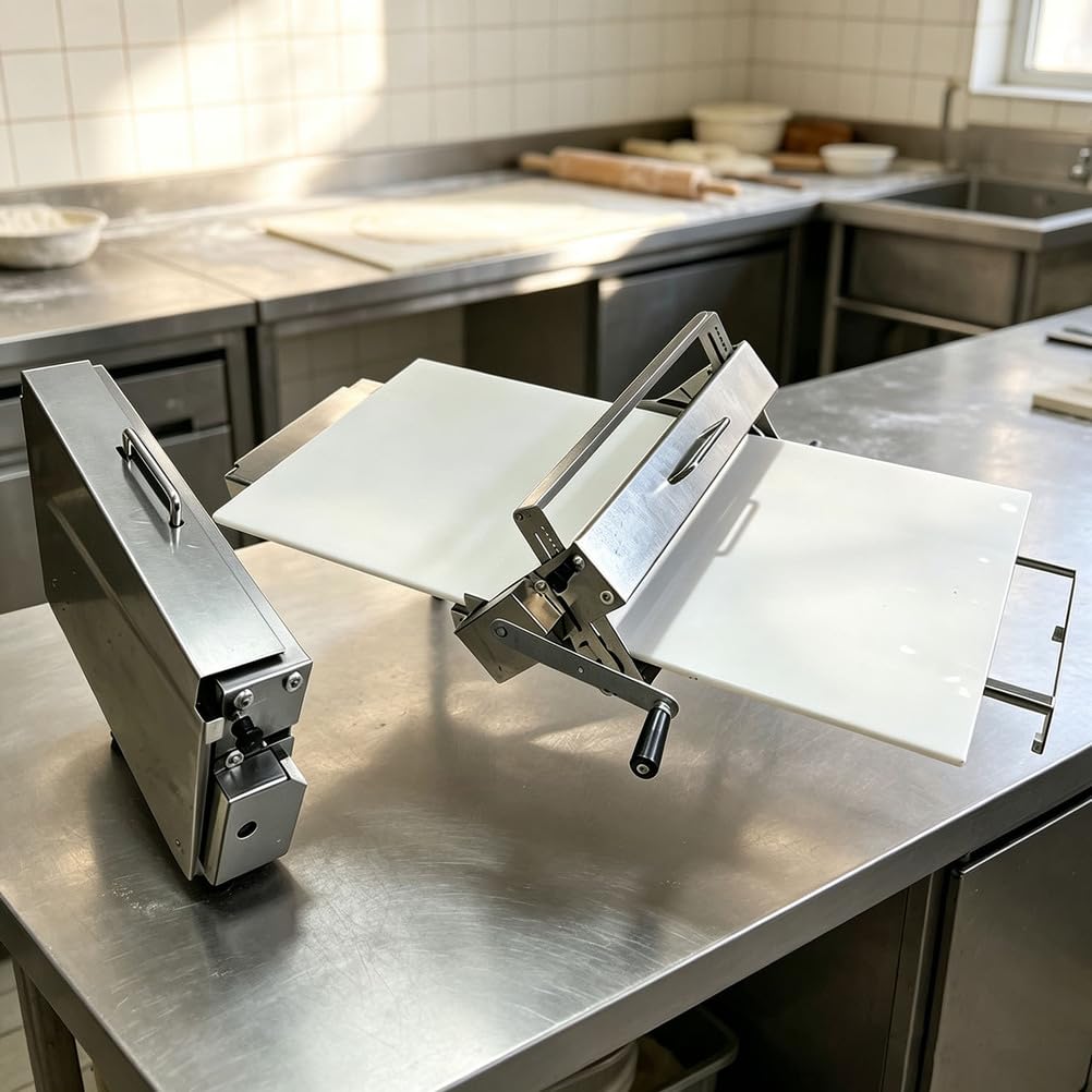 Piptyllite Stand-Up Puff Pastry Machine, Hand-Cranked Dough Sheeter for Danish & Egg Tart