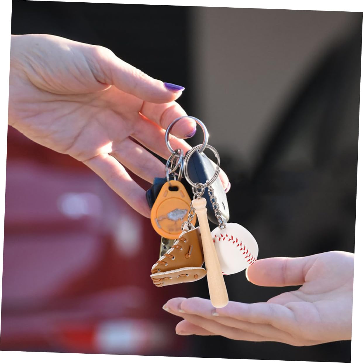 BESPORTBLE Portachiavi Da Baseball Portachiavi Mini Softball Catena Chiave Portachiavi Creativo Portachiavi Baseball Ciondolo Anello Chiave Portachiavi Da Softball Di Legno