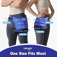Vista 6 de NEWGO Envoltura de hielo de cadera después de cirugía de reemplazo de cadera, paquete de terapia de gel frío, reutilizable, suave forro de felpa Azul