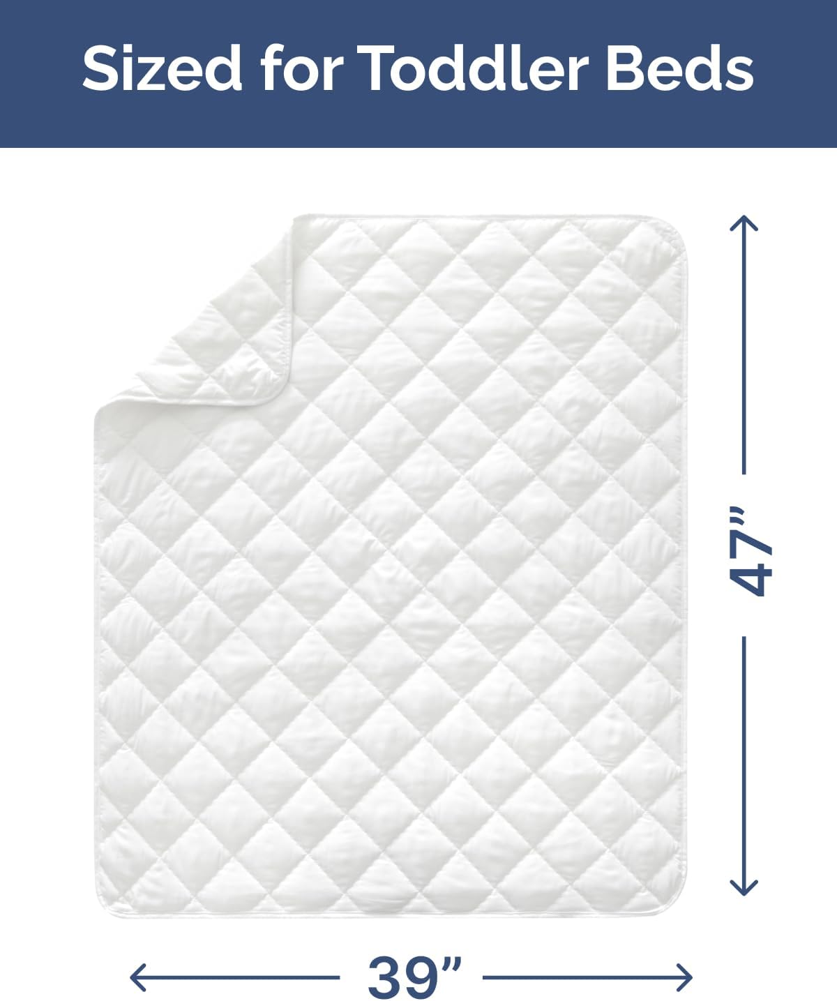 Toddler Comforter - Down Alternative Toddler Microfiber Comforter - Lightweight & Warm Baby Quilt Blanket - Soft & Breathable - Kids Duvet Insert for Crib, Stroller - Machine Washable - 39x47 (White)